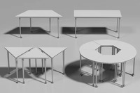 Bureau d'étudiant triangulaire mobile avec roulettes verrouillables pour l'apprentissage des élèves, mobilier de classe, table scolaire modulaire combinée, sur mesure