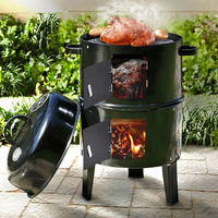 Barbecue fumoir moderne en acier inoxydable pour viande et poisson, four de cuisson commercial pour cuisine extérieure M03006