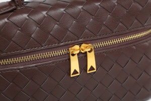 Burgundy Vegan PU da dệt bện Túi xách thời trang Vanity trường hợp cho phụ nữ vai túi với nách Bím Tóc - Product Image 5