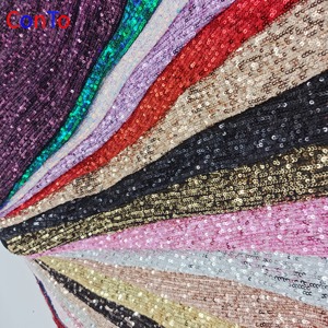 Tissu en dentelle extensible de Shaoxing, paillettes noires et blanches, tissu à paillettes - Product Image 1