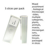 5-Piece Simplified Microscope Bio-Slide Set for School Medical Science Education