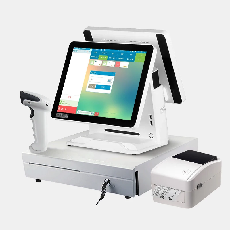 Smart Pos Machine Wifi Kassa Dual Screen Window All In One Pos Systemen Kleding Winkel Voor Apotheek Restaurants