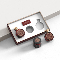 Bouteille de parfum de luxe vide et ensemble de bocaux Bakhoor nouveau design avec boîte d'emballage personnaliser la couleur et le logo