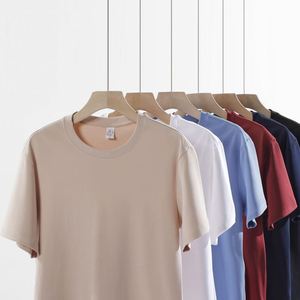 T-shirts en coton tricoté de qualité supérieure en gros, 240 grammes, broderie personnalisée, impression par transfert thermique, respirants, manches courtes - Product Image 1