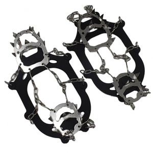 Crampons à glace en silicone à 18 dents, longs crampons à neige à pointes avec chaînes en acier, antidérapants pour chaussures, randonnée et escalade en extérieur - Product Image 4