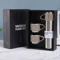Ensemble de thermos à double paroi en acier inoxydable 3 en 1 de 500 ml, isolation thermique de 12 à 24 heures, poignée, grande capacité, tasse cadeau