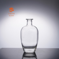 Bouteille en verre ovale lisse minimaliste de 500 ml, bouteille de vin de fruits, bouteille de brandy, logo de marque personnalisable, changement de couleur disponible