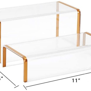 Étagère de présentation en acrylique transparent pour desserts, chaussures, sacs à main, cosmétiques, logo personnalisé, impression sérigraphique, personnalisable - Product Image 5