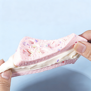 Nuovo Giocattolo Antistress Kawaii a Forma di Mattoncino di Formaggio Morbido e Spesso, Texture Gelatinosa Appiccicosa, Regalo per Adolescenti e Adulti, Portachiavi - Product Image 4