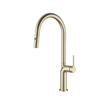 Robinet de cuisine contemporain en laiton poli avec douchette extractible, monocommande, couleur personnalisable, pour hôtel, eau chaude/froide