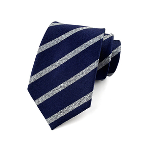 Venta al por mayor 8cm Jacquard patrón estilo poliéster corbata hecha a mano a rayas hombres de negocios corbata - Product Image 4