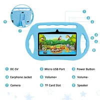 Tablet PC Edukasi 3D Android dengan Aplikasi Kontrol Orang Tua, Pelindung Mata Anak, dan Permainan Edukatif, Produk Terlaris Global