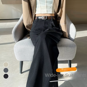 2025 estate nuovi veri Shot da donna di seta di ghiaccio <span class=keywords><strong>pantaloni</strong></span> eleganti a vita alta stretti Casual <span class=keywords><strong>pantaloni</strong></span> lunghi a gamba - Product Image 2