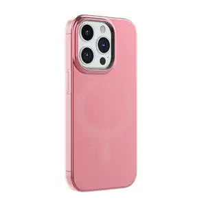 2024 nueva funda de teléfono Rosa holográfica galvanizada para iPhone 15 Pro Max funda de teléfono magnética de lujo IMD