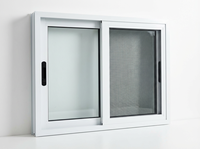 Professionelles Aluminium-Schiebefenster mit Hochleistungs-Edelstahlrollen für Sanftes, Leises und Reibungsarmes Gehen, Doppelt Verglast mit Gehärtetem Glas