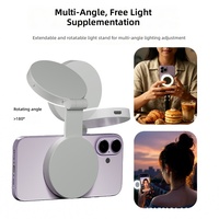 Nouvelle Lampe d'appoint magnétique portable rétractable 2026 pour diffusion en direct et photographie, lumière douce tricolore réglable pour selfie