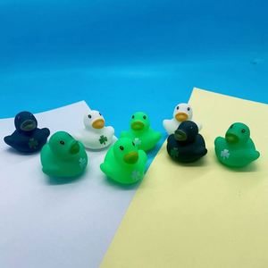 St Patrick Rubber Duckies 1.6Inch Mini Irish St. Patrick's Day Party Duck Decoration Shamrock Holiday Squeak Ducky <b>Bath</b> Toy - Product Image 6