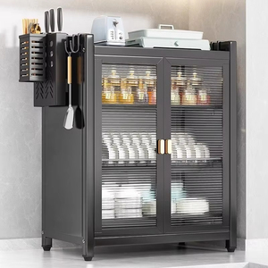 Gabinete <span class=keywords><strong>de</strong></span> Almacenamiento <span class=keywords><strong>de</strong></span> <span class=keywords><strong>Cocina</strong></span> <span class=keywords><strong>de</strong></span> Metal Simple <span class=keywords><strong>de</strong></span> Gran Capacidad Estante Multicapa para Platos y Tazones Armario a Prueba <span class=keywords><strong>de</strong></span> Polvo <span class=keywords><strong>con</strong></span> <span class=keywords><strong>Puertas</strong></span> - Product Image 6
