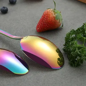 Multicolored Silverware Set Colorful PVD Stainless Steel Cutlery Rainbow Flatware Spoon And Fork