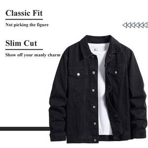 แจ็กเก็ตบอมเบอร์ผ้ายีนส์ระดับพรีเมี่ยมสำหรับทุกเพศมีซิปด้านหน้าแขนยาวลายพรางกันน้ำ - Product Image 6