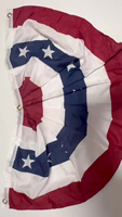 3ftx1.5ft Polyester Patriotic Half Fan National Flag Banner American US Fan Bunting Flag 4th of july Decoration Outdoor