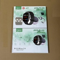 Montre connectée populaire D99 Plus, ensemble 11-en-1 : montre, écouteurs, mini-haut-parleur, câble téléphonique pour smartwatch avec 7 bracelets