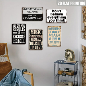 Plaque en métal avec citation inspirante, slogan de motivation pour une vie positive, décoration murale rustique pour la maison, le bureau, le bar, la chambre à coucher - Product Image 4