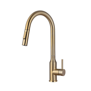 Brushed Gold Pull Down Kitchen Faucet Kitchen Sink Faucet Kitchen <strong>Taps</strong> - Product Image 1