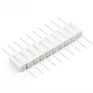 10W Resistansi Semen Keramik 0.5/1/2/3/5/8/10 R / 15R / 20 / 25 / 30 / 47 / 50 / 100 Ohm Resistor