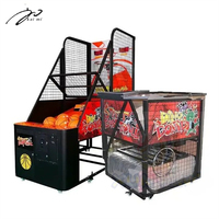 Machine de basket-ball pliable Kaimi - Machine de jeu d'arcade électronique de tir au basket-ball à monnayeur pour centre de jeux commercial