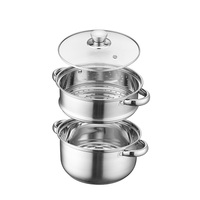 Pot à soupe à fond à induction marmite avec cuiseur à vapeur ensemble de marmites à couscous en acier inoxydable mini marmite à vapeur