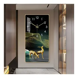 Peinture d'art mural abstrait moderne cristal porcelaine impression HD <span class=keywords><strong>horloge</strong></span> murale décorative de luxe pour la décoration intérieure - Product Image 3