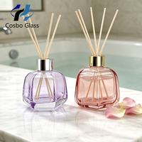 Bouteille en verre personnalisable en forme de diamant, petite capacité 50 ml 100 ml, flacon vide pour diffuseur à bâtonnets