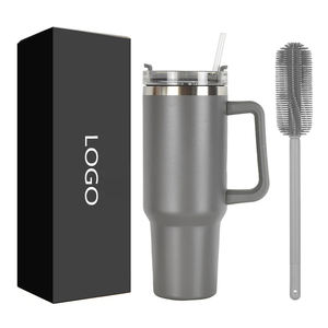 Mug de voyage isotherme en acier inoxydable 40oz avec poignée, impression de logo personnalisée, revêtement en poudre H1.0 - Product Image 1