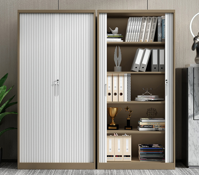 1850 Rolling Door Cabinet Coffee White