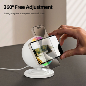 <span class=keywords><strong>Chargeur</strong></span> sans fil magnétique multifonctionnel avec haut-parleur BT, veilleuse LED à intensité variable pour la décoration de la maison, la chambre à coucher, le bureau, le cadeau - Product Image 4