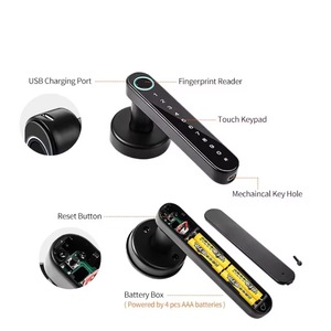 Electric Handle Lock Tuya Smart Home <strong>Door</strong> Lock Biometric Fingerprint Lock Aluminum Alloy Wood &amp; Aluminum <strong>Doors</strong> - Product Image 2