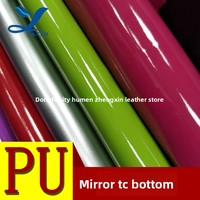 Cuir PU gaufré direct usine, 0,5 mm d'épaisseur, finition miroir, support TC, résistant à l'abrasion pour chaussures, sacs à main et trousses de maquillage