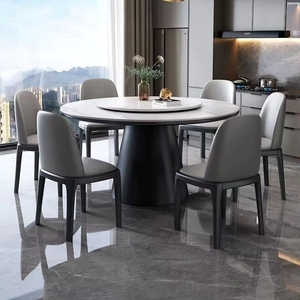 <span class=keywords><strong>Tavolo</strong></span> da Pranzo di Lusso <span class=keywords><strong>in</strong></span> <span class=keywords><strong>Legno</strong></span> Massello con Piano <span class=keywords><strong>in</strong></span> Pietra Levigata e Sedie Abbinate, Grande <span class=keywords><strong>Tavolo</strong></span> Rotondo Girevole <span class=keywords><strong>per</strong></span> Casa - Product Image 2