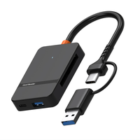 Lecteur de carte haute vitesse 8-en-1 Hub USB multifonctionnel prise en charge de la lecture de carte SD/TF/CF/MS 5Gbps écriture lecture U disque adaptateur de carte Flash