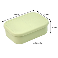 Boîte à repas en silicone souple 100% de qualité supérieure, boîte à lunch isolée à trois sections, durable, portable pour les enfants, les voyages, les pique-niques en plein air