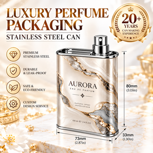 Flacon de parfum rectangulaire en acier inoxydable de luxe, vaporisateur métallique, emballage de parfum personnalisé imprimé - Product Image 2