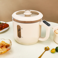 Mini-cuiseur électrique 1,2 L avec protection contre la surchauffe, idéal pour les nouilles, les soupes, les flocons d'avoine, indispensable pour les dortoirs universitaires, le bureau et les voyages