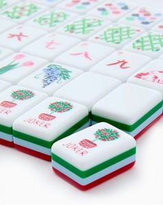 ESC Luxury Red Modern American Mahjong, tuiles en acrylique à 4 couches avec 160 cartes, jeu pour 4 joueurs et idée cadeau de Noël - Product Image 4