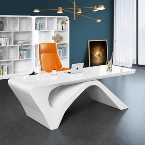 2025 gros personnalisé moderne PDG italien <span class=keywords><strong>blanc</strong></span> luxe bureau de bureau conception Simple pour une utilisation de calcul familiale - Product Image 4