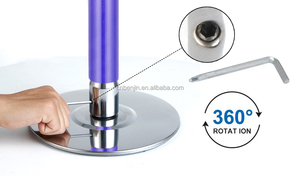 Poteau de danse en silicone violet, poteau de danse portable pour débutant professionnel, poteaux de strip-teaseuse de bar de club de fête à domicile - Product Image 6