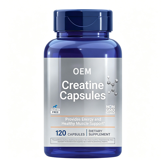 Creatine Capsules 120 Count Non GMO Gluten Free Certified for Energy and Healthy Muscle Support OEM Dietary Supplement