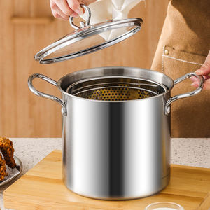 Passoire de panier de marmite en acier inoxydable de Style classique <span class=keywords><strong>pour</strong></span> l'utilisation de cuisine Pot d'<span class=keywords><strong>asperges</strong></span> <span class=keywords><strong>pour</strong></span> la cuisson de l'huile friture des aliments métal Durable - Product Image 3