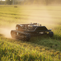 Tondeuse robot agricole télécommandée sur chenilles de haute qualité, homologuée CE, pour la coupe de l'herbe et le débroussaillage