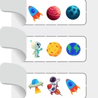 Boletos de Juego Ecológicos Personalizados con Ventana de 3 Opciones, Tipo Pull-Tab, de Papel/Cartón Offset, con Diseño de Galaxy Buddies